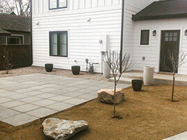 Backyard Paver Patio With Boulders