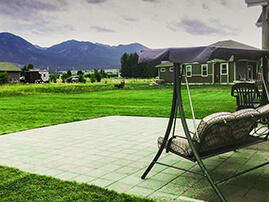 Backyard Paver Patio With Sitting Bench