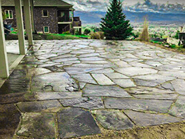 Flagstone Patio From Basement Door