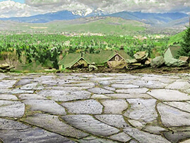 Flagstone Patio Overlooking Mountains