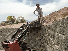 Large Retaining Wall Installation