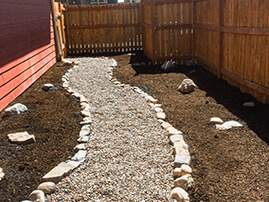 Rock Pathway Through Mulch Area