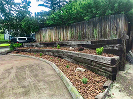 Raised Plantings Wood Retaining Wall