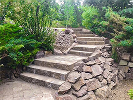 Paver Stairs Going Up To Street