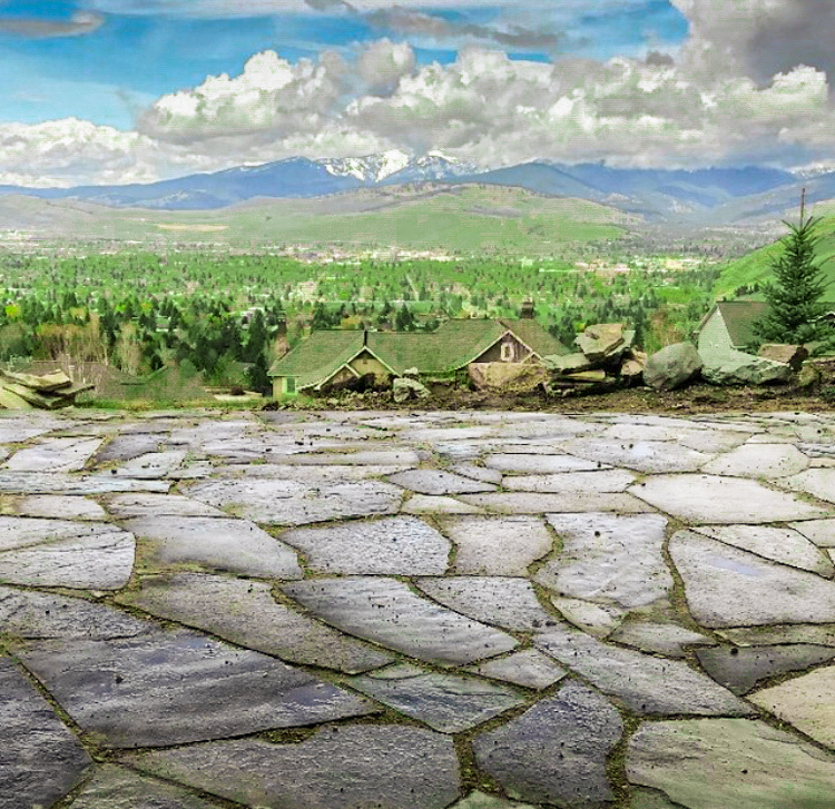 Flagstone Patio Overlooking Mountains