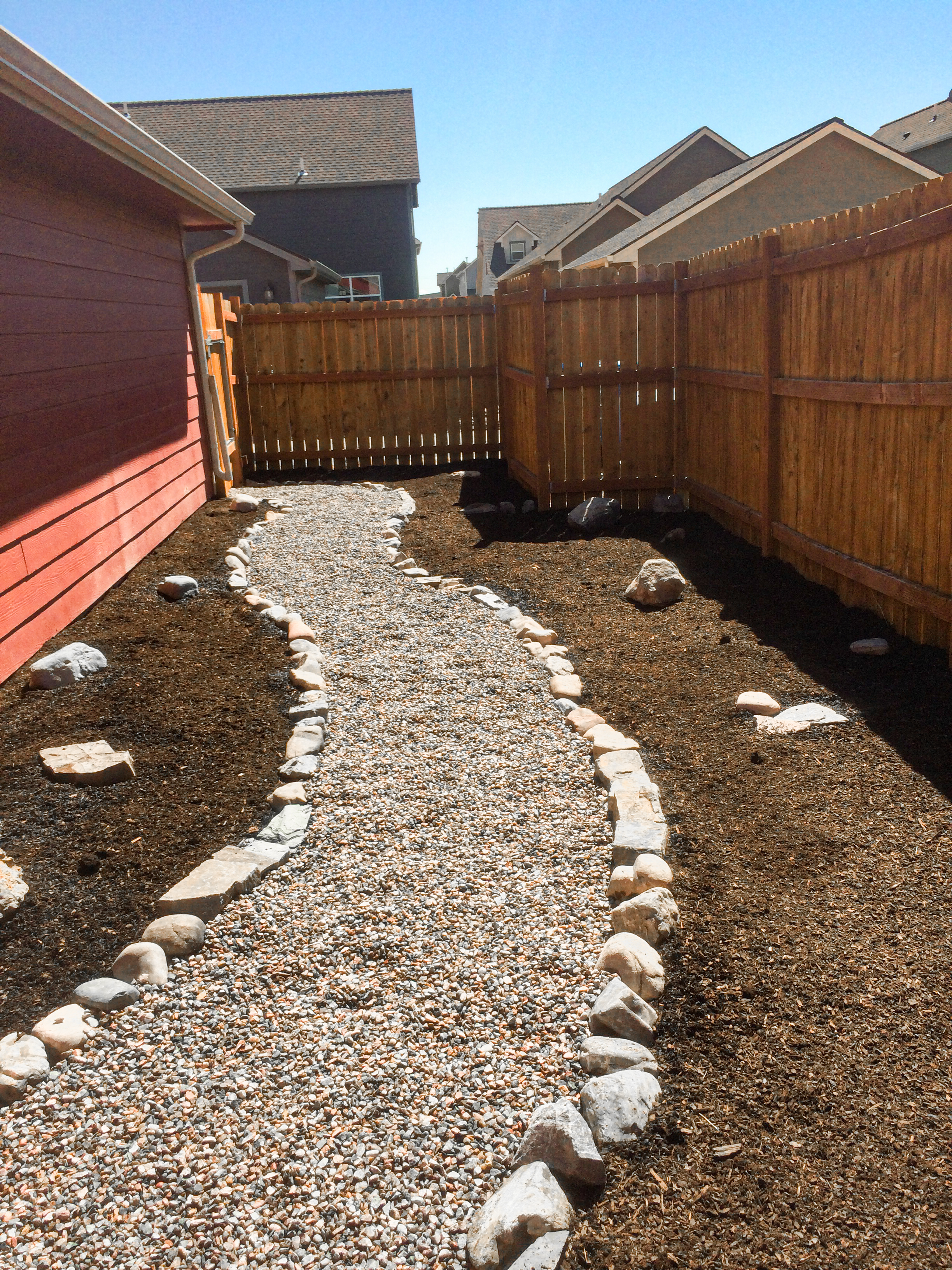 Rock Path Through Mulch